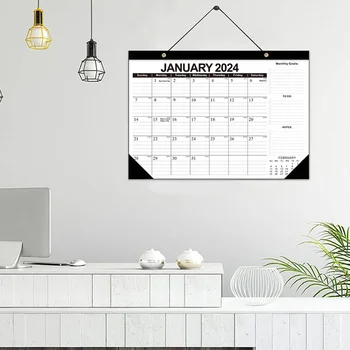 Английски Стенен календар в 2024 година Луната Офис хартия за планиране на месечна домакинство