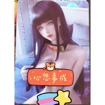 Анимационна героиня Сладур Гол Картичка Наруто Kawaii Hyuga Hinata са подбрани флаш-карти с Изтънчен процес на цветен флаш Подарък Отаку мъж