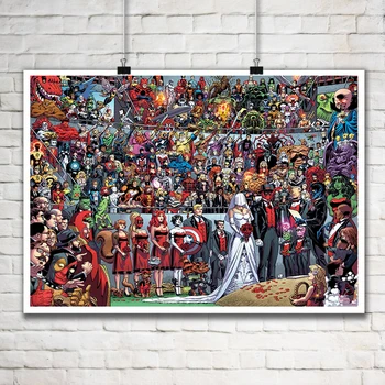 Аниме голям размер, Забавна снимка на Marvel върху платно, Герой Дэдпул, Сватбена стенно изкуство, стая Декор, Плакати Отмъстителите, Декорация на спалня