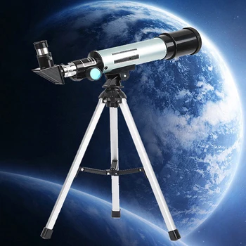 Астрономически Телескоп 360X50 с 90-кратно увеличение, Уличен Монокуляр Със статив, Телескоп с оптично стъкло и метална тръба, Наблюдателят на Луната