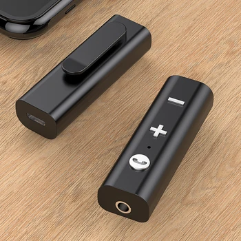 Безжичен адаптер Bluetooth 5.0 Авто аудиоприемник с жак 3,5 мм Музикален приемник, Bluetooth слушалки, високоговорител с поддръжка на гласово повикване