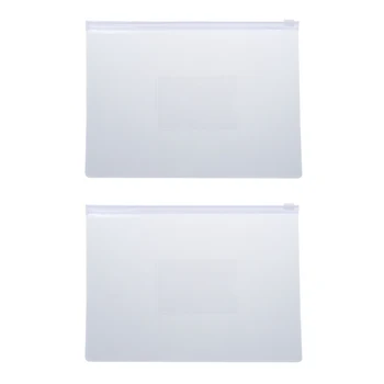 Бели прозрачни папки-плъзгачи формат А5 с цип, пакети за файлове, 40 бр.