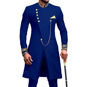 Блейзери за мъже, носия с бродерия, 2 броя (палта + панталони), 2023, на ревера-часова рецепция, оборудвана пролетта бизнес костюм