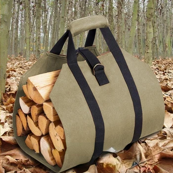 Богат на функции Удобна чанта за съхранение на дърва за огрев на открито, чанта за огрев от плат Оксфорд, чанта за дърва за огрев с голям капацитет