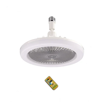 Вентилатор на тавана с дистанционно управление и подсветка 30 W Вентилатор с led лампа, умен безшумен вентилатор на тавана с датчиците E27 на базата на