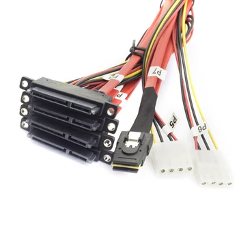 Висококачествен кабел за свързване MINI SAS СФФ-8087 с 4 порта SATA 22P за сървъра