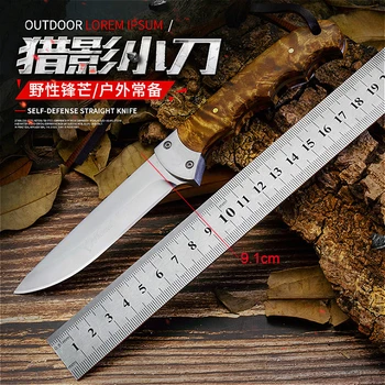Висококачествен Нож Тактически Нож Походный Ловен нож Shadow Wood Нож с фиксирано острие за оцеляване на открито Спасителни EDC Инструменти