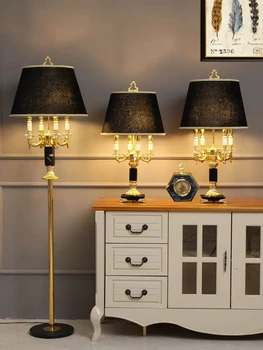 Висококачествена и луксозна модерна настолна лампа от черен кристал, нощно шкафче за спалня, кратко модерна декорация led