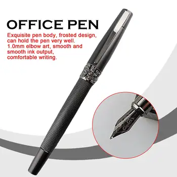 Висококачествена черна писалка с резба, луксозна Бизнес чернильная писалка с перо 1,0 мм, студентски канцеларски материали, химикалки за писма, канцеларски материали, ученически пособия