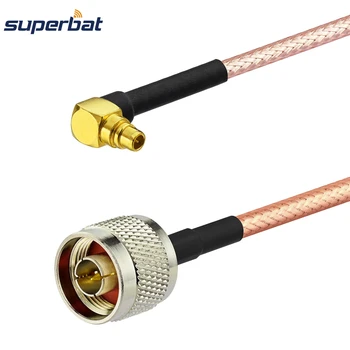 Включете Superbat N Направо към штекеру MMCX правоъгълен кабел RG316 с косичкой 30 см за безжична антена за GPS