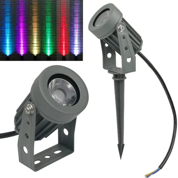 Външен RGB Led Прожектор 6 Watt Led Spot Лампа за Външно Осветление Узкоугольный Прожектор с осветление колони вътрешен двор AC110V220V