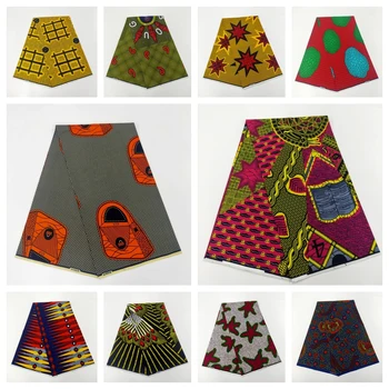 Гарантирано Истински Африкански восъчни разпечатки Плат 100% Памук Батик Оригиналната Нигерийская Дамски Восъчен плат в стил Анкара Soft Pagne