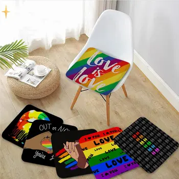 Гей, лесбийка, ЛГБТ, Rainbow Love, Скандинавски възглавница за стол с принтом, Меко Офис столче за кола, Удобна Дишаща възглавница за задните части 45x45 см