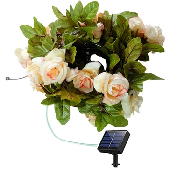 Гирлянди от слънчеви рози Водоустойчива IP65 led гирлянди от изкуствени цветя с 8 режима Градинска лампа, Градинска Декорация лампа