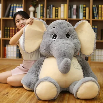 Голям размер 128 см, имитирующее животните, един Слон, един мек плюшен играчка, модел, мек памучен кукла, кола, разтегателен диван и легло, възглавница за сън, детски подарък