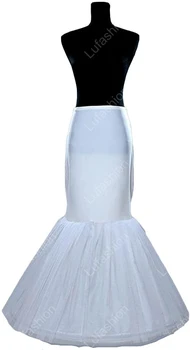 Голяма Сватбена долната пола с обръч в формата на Рибено опашката 1, Дълги Тюлевые поли, Дамски долната пола за рокли, Бял/черен
