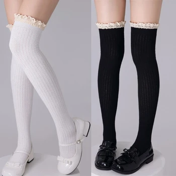 Дамски чорапи за дълги, и обувки, чорапогащи над коляното, чорапи с волани и набори T8NB