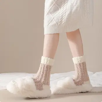 Дамски Чорапи, Зимни Чорапи за сън от коралов руно, Домашни Топли Чорапи за сняг, Топла разпродажба