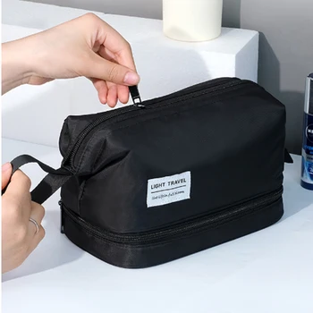 Двупластова водоустойчив косметичка, мъжка чанта-органайзер за измиване на бръснене, пътна чанта-органайзер, вещи от първа необходимост, дамски парфюм косметичка голям капацитет