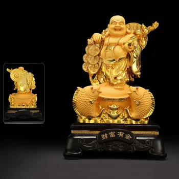 Декоративна статуя на Буда Майтрейя от смола, Китайска статуята си смях Буда с голям корем, Началната дневна, щастливи подаръци за нов дом