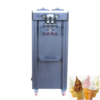 Десерт магазин, машина за приготвяне на мек сладолед с три вкусове, Вертикална машина за производство на замразено кисело мляко с висока мощност