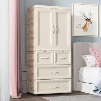 Детски гардероб с Модерна Проста спалня Домакински монтаж на Шкаф за съхранение на Окачен