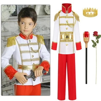 Детски костюм на Чаровния принц за деца, cosplay на Хелоуин Костюми на краля, Фантазия, Дрехи за cosplay на рождения Ден за момчета, костюм за cosplay
