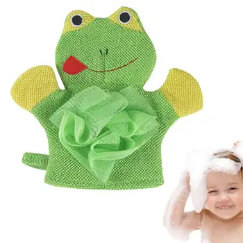 Детски ръкавици за къпане Патица Мечка и Заек жаба детски ръкавица за къпане с луфа Цветна напречно на памучни кърпи нежно мек ексфолиант за деца