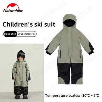 Детски ски костюм Naturehike за активна почивка, зима е топло удебелена спортна ветрозащитная водоустойчив яке с качулка, ски гащеризон -10 ℃ ~ 5 ℃