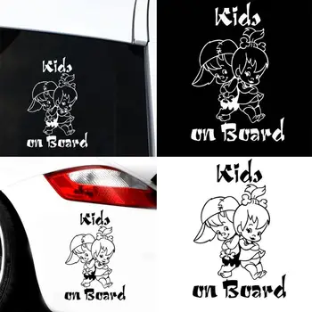 Децата на борда на Сладък Cartoony Детска Кола, Светлоотразителни Стикери, Интериор на Автомобила, Аксесоари За Екстериора, Бутик 2019, търговия на Едро