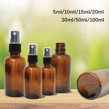 Джобно ароматерапевтическое масло HEALLOR, бутилка за проба етерично масло за пътуване, козметичен контейнер за еднократна употреба, флакон с кехлибарен-спрей