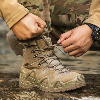 Диви армейските обувки, непромокаеми ботуши за пустинята, Високи работни обувки, мъжки армията тактически обувки за катерене