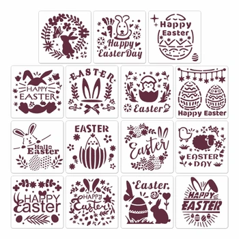 Директна доставка, 15 бр., за многократна употреба на листа за рисуване зайци за деца, производство на пощенски картички, декорация за Великден партита.