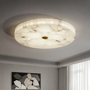 Дневна Спалня Хотелски проекта в скандинавски стил с луксозни мраморни мед потолочным осветление