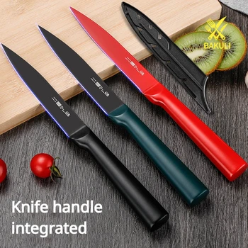 Домакински нож BAKULI от неръждаема стомана, вграден нож за рязане на плодове, пъпеш и други зеленчуци, с безплатен калъф за ножове