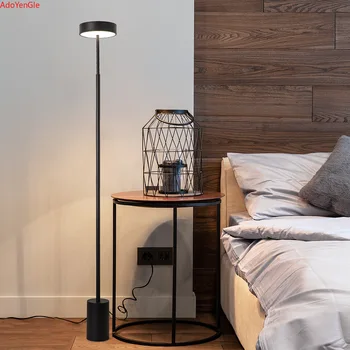 Домашен етаж лампа за четене в скандинавски стил, led дизайнерски лампиона, изчистен висок led под лампа за дневна, спалня