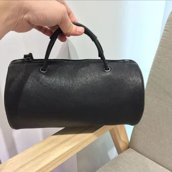 Елегантни обикновена чанта през рамо, мека овча кожа, луксозна дамска чанта от естествена кожа, модни универсална чанта-цилиндър