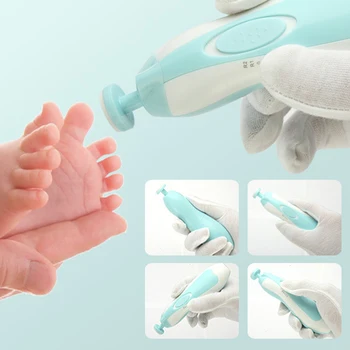 Електрическа който е паркет за нокти baby powder blue 6-штучная електрическа машина за рязане на ноктите baby nail clipper маникюр, определени baby newborns baby care Kit