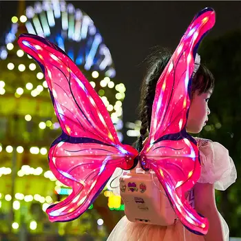 Електрически крила на пеперуда за момичета, светещи крила на Фея-пеперуда Със звук, подпори за облекло за рожден Ден, сватба, Коледа