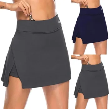 Женската тенис пола, дишаща, имитирующая спортни къси панталони за фитнес, къси панталони за йога