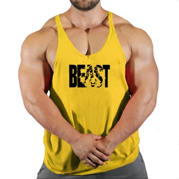 Жилетка на марката BEAST, тениски без ръкави за мускулите, модерна спортна риза за тренировки, Мъжки топ за бодибилдинг, фитнес, Мъжки майк за фитнес, облекло