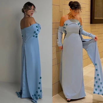 Житомир Елегантни модни официални рокли без презрамки, с цвете вертикална тапицерия от сатенена лента по поръчка