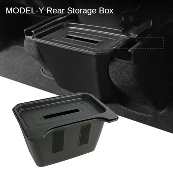 За Tesla Model Y Задни Централна Кутия За Съхранение на Управление TPE Box Кошчето за боклук За Tesla 2021-2023 Аксесоари За Интериора на колата