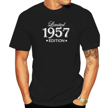 Забавен летен стил, Лимитированная серия тениски 1957 г., мъжки тениски с къс ръкав и кръгло деколте, памучни тениски Man Made In 1957, Върхове