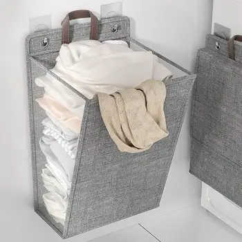 Здрава кошница за дрехи, кошница за дрехи, сгъваема стенни кошница за дрехи, трайно компактно решение за съхраняване на мръсно бельо
