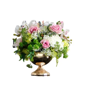 Зк Light Луксозен Висококачествени изкуствени цветя за декорация на хола, от цветя за украса плотове, украса за TV шкаф