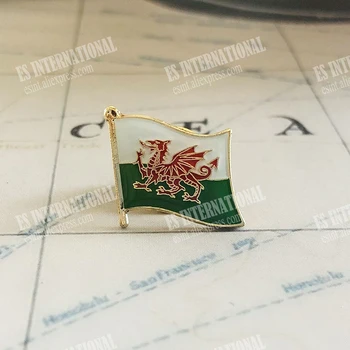 Игли за ревери на Националния флаг на Уелс Crystal Епоксидна Смола, Метални Емайлирани Икона Боя Брошка Украса за Спомен Костюм Личност Запомнящо се