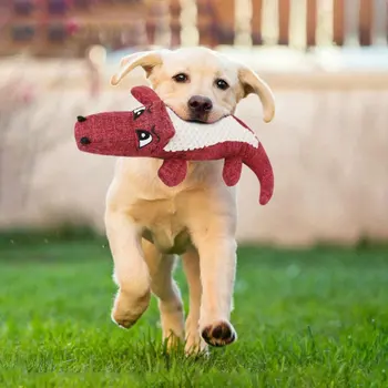 Играчка за домашни кучета Бельо плюшен играчка за Дъвчене от домашни любимци играчка за кучета Със скърцащ шум, Чистящая зъби, Играчки за обучение жеванию