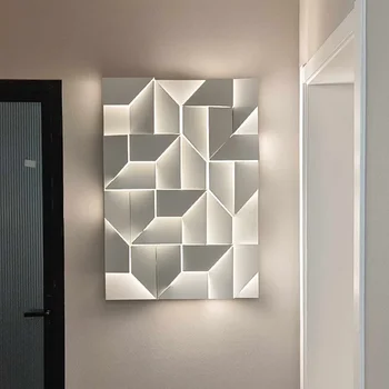 Италиански дизайнер на 3D Модел на Led монтиран на стената лампа, Антре Модерна дневна Светлина рисувани Фоново осветление, Орнаменти