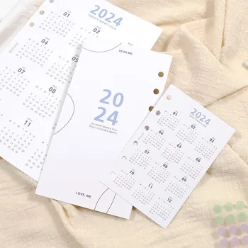 Календар на 2024 година A5 A6 A7 Бележник Календари Минималистичен Заглавието на Вътрешните Страници на Бележника Подложка Хартия Офис-Канцеларски материали